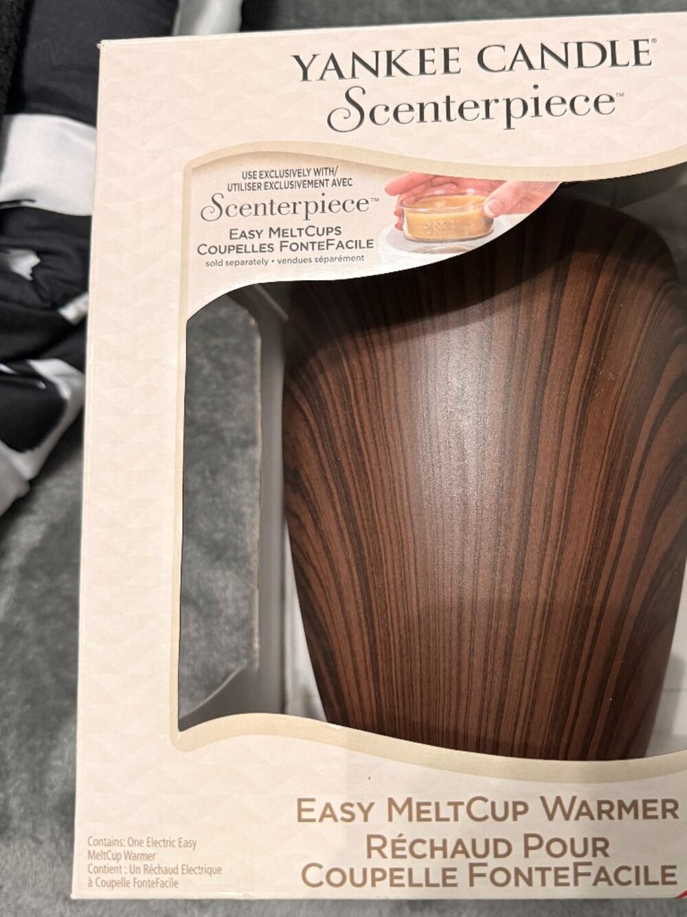 Yankee Candle X-Large Scenterpiece w/Timer - NEW - Wood Grain Look -Melt Cup